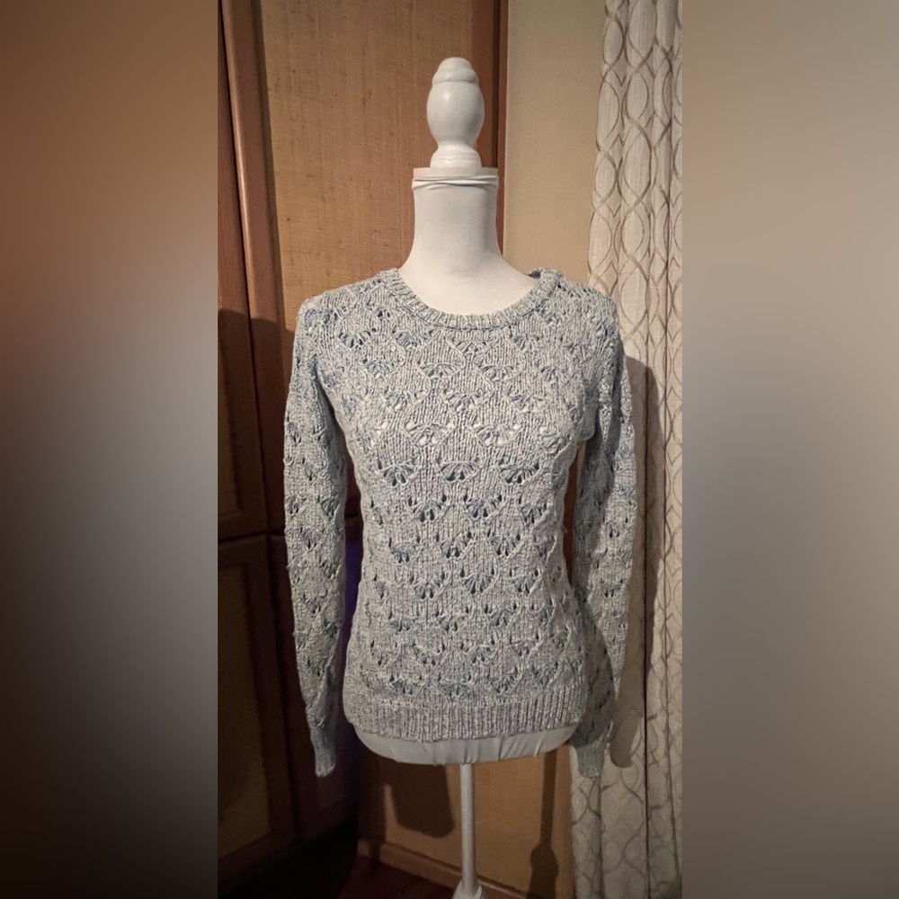 Jessica Simpson Knit Blue/White Knit Sweater Size XS